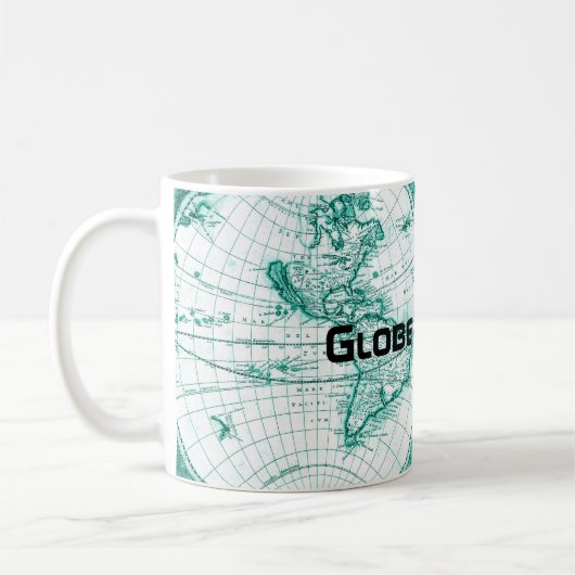 Wereldbol Trotter Wereldkaart groene koffie Mok (Links)