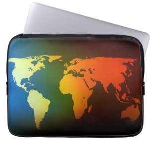 Wereldbol van dag en nacht laptop sleeve