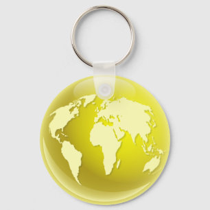 Wereldbol van de Gele Wereld Sleutelhanger