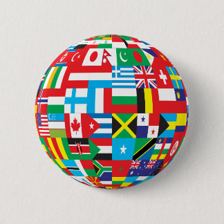 wereldbol van de knop Flags Ronde Button 5,7 Cm