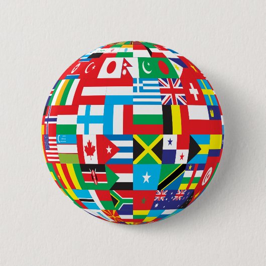 wereldbol van de knop Flags Ronde Button 5,7 Cm (Voorkant)