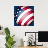 Wereldbol van de Verenigde Staten van Amerika Poster (Thuiskantoor)
