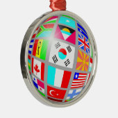 Wereldbol van de vlaggen metalen ornament (Rechts)