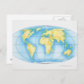 Wereldbol van de wereld briefkaart (Voorkant / Achterkant)