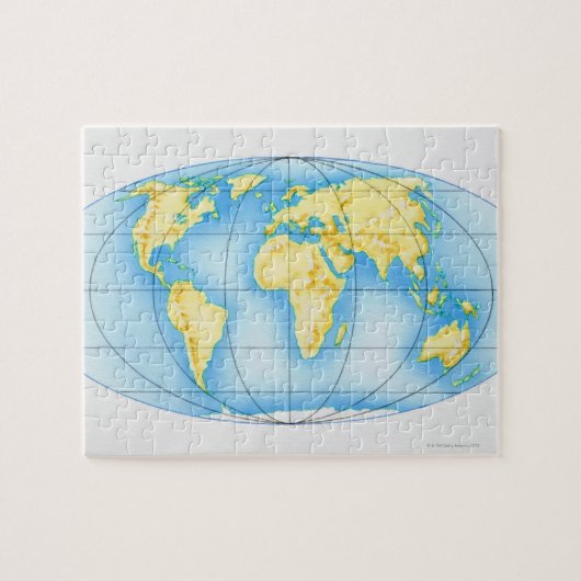 Wereldbol van de wereld legpuzzel (Horizontaal)
