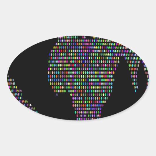 wereldbol van de wereldaardplaneet ovale sticker (Voorkant)