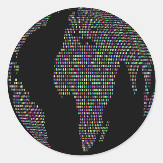 wereldbol van de wereldaardplaneet ronde sticker (Voorkant)