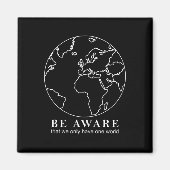 Wereldbol van de wereldkaart: milieubescherming magneet (Voorkant)