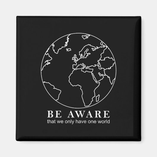 Wereldbol van de wereldkaart: milieubescherming magneet (Voorkant)