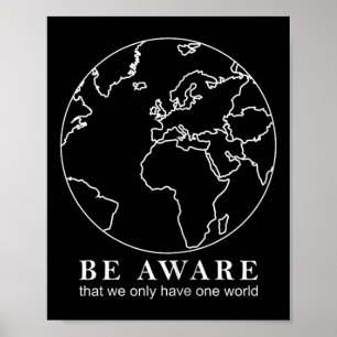 Wereldbol van de wereldkaart: milieubescherming poster