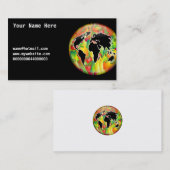 Wereldbol van fruit, Jouw naam Hier, Visitekaartje (Voorkant / Achterkant)