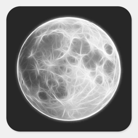 Wereldbol van het Moon Lunar Planet Vierkante Sticker (Voorkant)