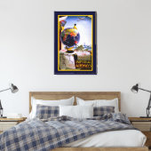 Wereldbol van Imperial Airways Canvas Afdruk (Insitu (Slaapkamer))