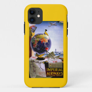 Wereldbol van Imperial Airways Case-Mate iPhone Case