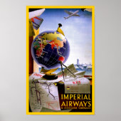 Wereldbol van Imperial Airways Poster (Voorkant)