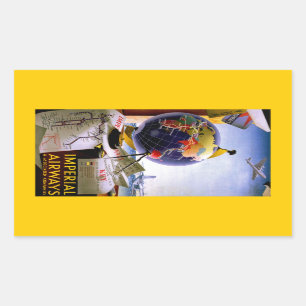 Wereldbol van Imperial Airways Rechthoekige Sticker