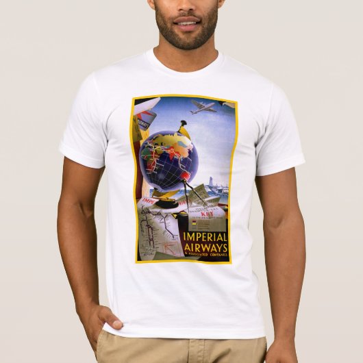 Wereldbol van Imperial Airways T-shirt (Voorkant)
