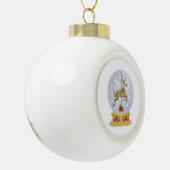 Wereldbol van rendiersneeuw keramische bal ornament (Links)