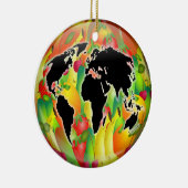Wereldbol van vruchten keramisch ornament (Rechts)