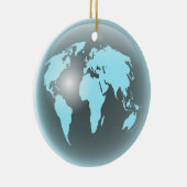 Wereldbol van wereldglas keramisch ornament (Rechts)