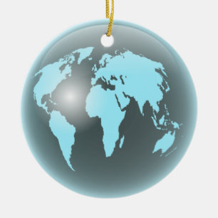 Wereldbol van wereldglas keramisch ornament