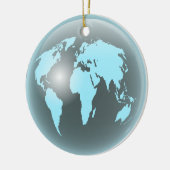Wereldbol van wereldglas keramisch ornament (Links)