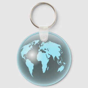 Wereldbol van wereldglas sleutelhanger
