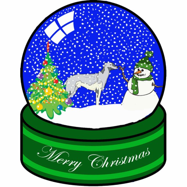 wereldbol van windsneeuw fotobeeldje ornament (Voorkant)