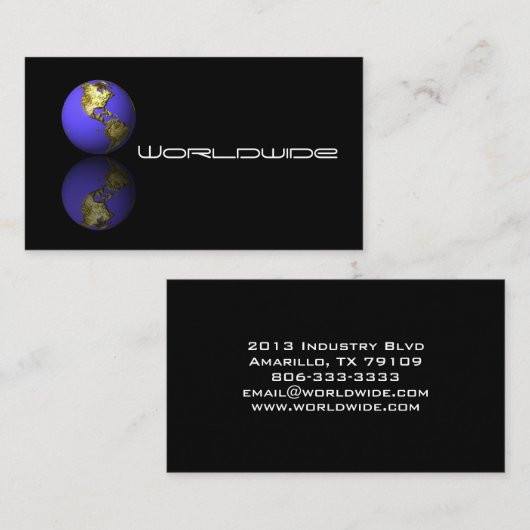 Wereldbol Visitekaartje (Voorkant / Achterkant)