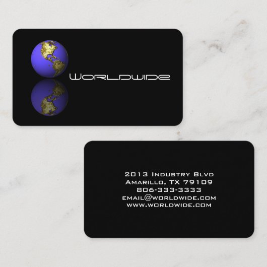 Wereldbol Visitekaartje (Voorkant / Achterkant)