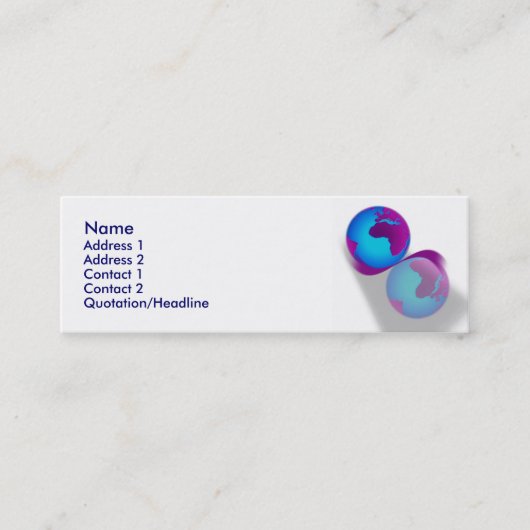 Wereldbol Visitekaartje (Voorkant)