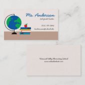 Wereldbol Visitekaartje leraar (Voorkant / Achterkant)