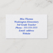 WERELDBOL-VISITEKAARTJE VISITEKAARTJE (Achterkant)