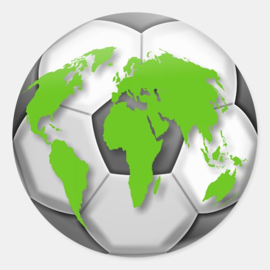 Wereldbol Voetbal Ronde Sticker (Voorkant)