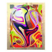 Wereldbol voor grafische golven - metaal bg foto afdruk (Voorkant)