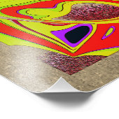 Wereldbol voor grafische golven - metaal bg foto afdruk (Hoek)