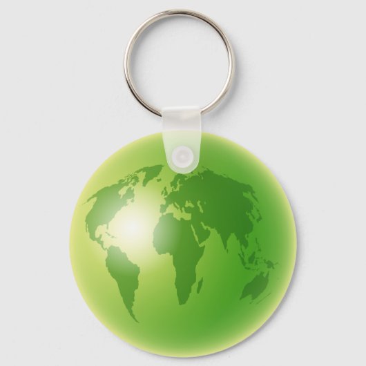 Wereldbol voor groene wereld sleutelhanger (Voorkant)
