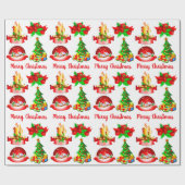 Wereldbol voor kerstboomkaars en bladerband cadeaupapier (Vlak)