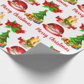 Wereldbol voor kerstboomkaars en bladerband cadeaupapier (Hoek)