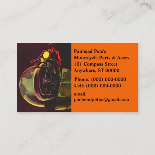  Wereldbol voor motorfietsen Visitekaartje (Voorkant)