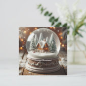 Wereldbol voor prettige kerstsneeuw feestdagenkaart (Staand voorkant)