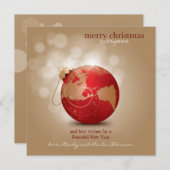 Wereldbol voor sierfeestdag feestdagenkaart (Voorkant / Achterkant)