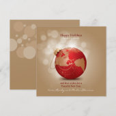 Wereldbol voor sierfeestdag feestdagenkaart (Voorkant / Achterkant)