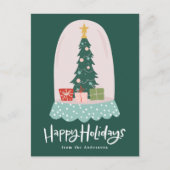 Wereldbol voor witte sneeuw, niet-foto feestdagenkaart (Voorkant)