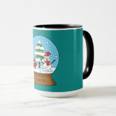 Wereldbol w Kardinaal Sneeuwman & Pine Tree | pers Mok (Voorkant rechts)