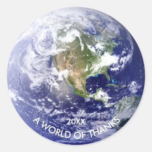 Wereldbol Wereld van Bedankt - Circle Sticker (Voorkant)