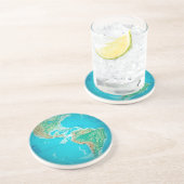 Wereldbol Zandsteen Onderzetter (Zijkant)