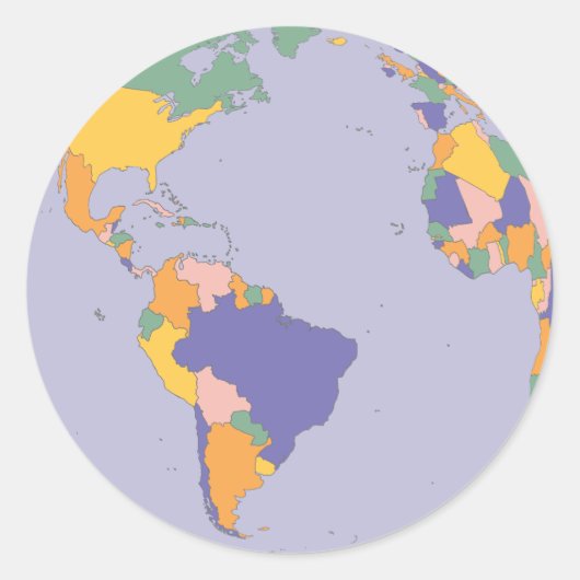 wereldbollen kaartstickers ronde sticker (Voorkant)
