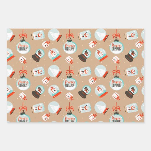 Wereldbollen met kerstinnevel Gifts Wrapping Paper (Voorkant)