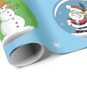 Wereldbollen met kerstsneeuw cadeaupapier (Rol Hoek)